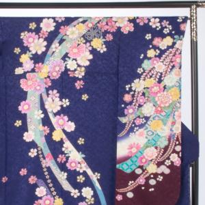 振袖 成人式 フルセット Mサイズ 花柄 青・...の詳細画像3
