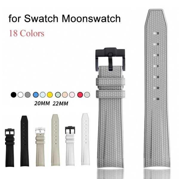男性と女性のためのシリコン交換ストラップ Swatch X omega用 ステンレス鋼バックル 20...