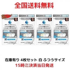 DR.C医薬 タオル美術館 ハイドロ銀チタン ソフトガーゼ立体マスク 白 ふつうサイズ 4枚組  洗える レンズクリーナーシート付