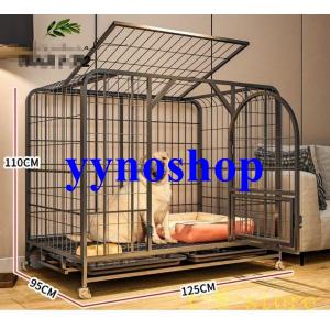 BingoPaw 犬用ケージ 屋根付き 小型犬 中型犬 大型 黒 頑丈 トレー付き