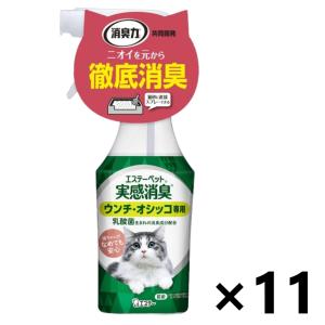 【ケース販売!!】エステーペット 実感消臭スプレー フレッシュグリーンの香り 本体 270mlx11本 猫用 エステー｜yyshop