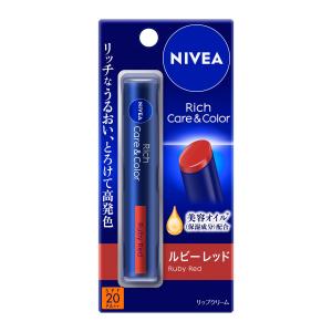 ★まとめ買い★　花王　ニベア　リッチケア＆カラーリップ　ルビーレッド　2ｇ　×48個【イージャパンモール】 ニベア リッチケア＆カラーリップ ルビーレッド ( 2g )/ : 爽快
