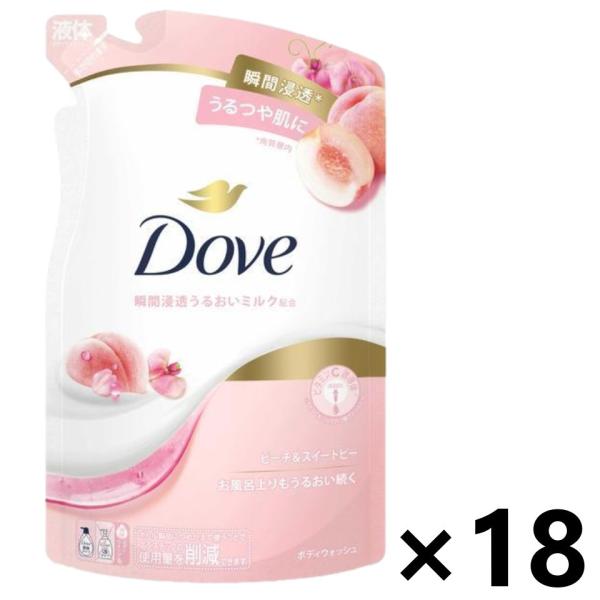 【ケース販売!!】Dove(ダブ) ボディウォッシュ ピーチ＆スイートピー つめかえ用 330g×1...