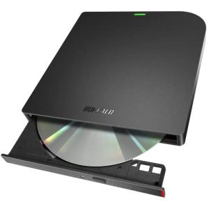 バッファロー USB3.2(Gen1)/3.0 外付け DVD/CDドライブ 書込みソフト バスパワー(給電ケーブル付き) 薄型ポータブルの商品画像