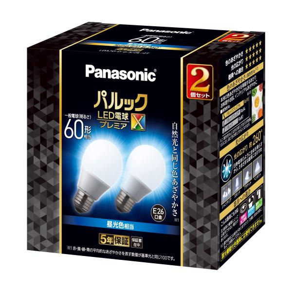 パナソニック パルック LED電球 口金直径26mm プレミアX 電球60形相当 昼光色相当(7.3...