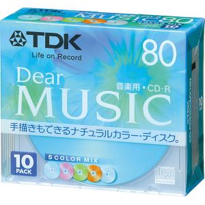 TDK CD-R 音楽用 80分 カラーミックス 手描き対応 10枚パック CD-RDE80CMX10N｜yyy-store