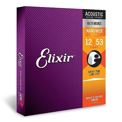 Elixir エリクサー アコースティックギター弦 NANOWEB 80/20ブロンズ Light ...