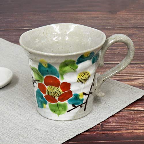 おしゃれ マグカップ 九谷焼 マグカップ 山茶花 陶器 食器 日本製 ブランド