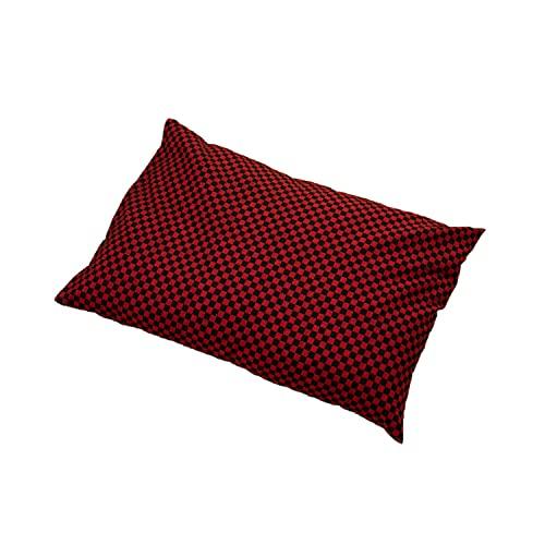 枕 まくら そば殻 そばがら そば枕 そばまくら 市松模様 43 × 63ｃｍ 赤