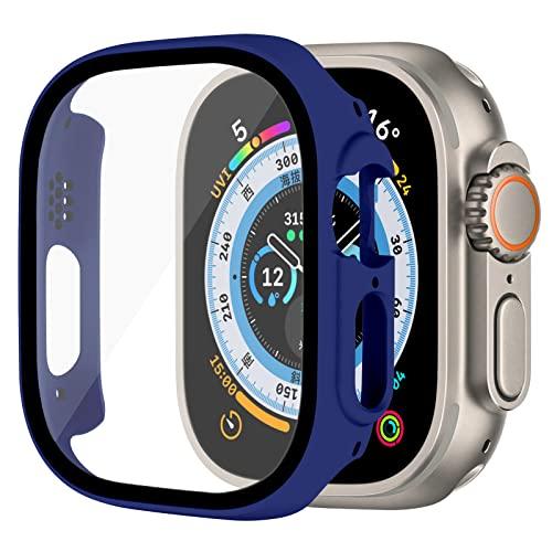 Apple Watch 8 ultra 49mm 用 ケース 旭硝子材ガラスフィルム 一体型 装着簡...