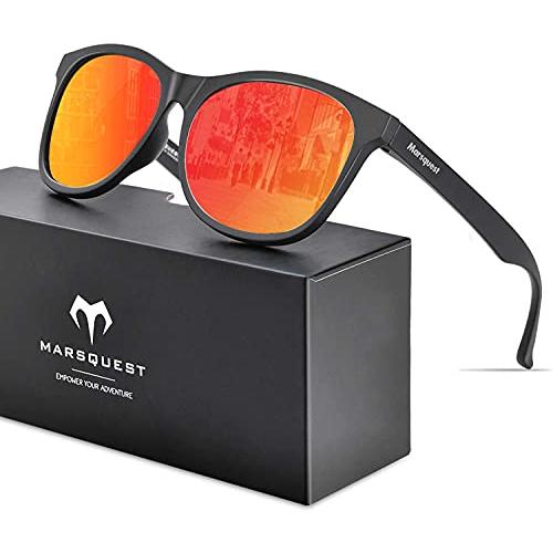 MARSQUEST サングラス メンズ 偏光サングラス 運転用 ウェリントン型 UV400 紫外線カ...