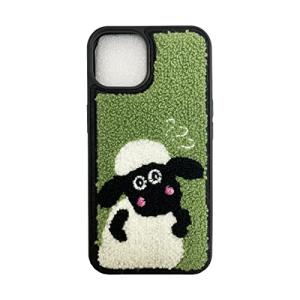 iphone13 ケース 刺繍 綿布 フランネル 秋と冬 可愛い 小さな羊 スマホケース あいふぉん13 ケース スマホカバー アイフォン1｜yyy-store