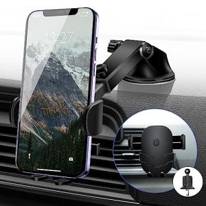 Chisafly スマホホルダー 車 車載ホルダー マホスタンドゲルサクションカップ/クリップ 2in1 携帯ホルダー 車 エアコン吹き出し