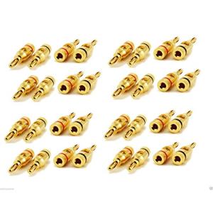 zmart バナナプラグ 金メッキ スピーカー 赤黒16セット 32本 スピーカーケーブル ワイヤー コネクター Banana Plug Gold P｜yyya-shop