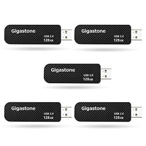 Gigastone V30 128GB USBメモリ USB2.0 メモリスティック キャップレス スライド式 データ バックアップ 5個セット 5p