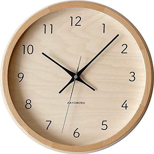 KATOMOKU muku round wall clock 7 シナ文字盤ナチュラル 電波時計 連...