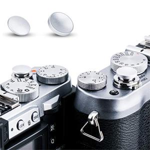 JJC 1+1 ソフト レリーズ シャッターボタン セット 凹 + 凸 シルバー 富士フィルムFuji Fujifilm 富士 X-E4 X-E3 X