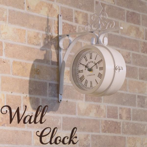ウォールクロック 壁掛け時計 時計 クロック 白 雑貨 アンティーク  CLK-101WH 送料無料...