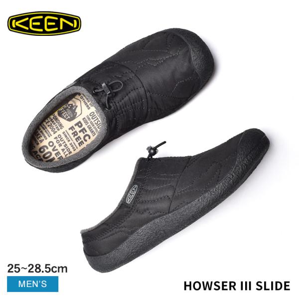 キーン スニーカー メンズ ハウザー スリー スライド KEEN 1025552 ブラック 黒 シュ...