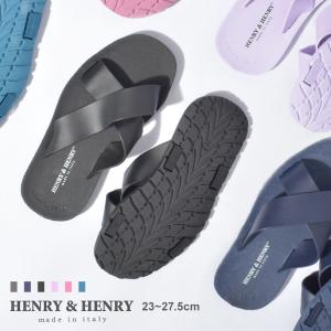 ヘンリー＆ヘンリー サンダル メンズ レディース クロス HENRY＆HENRY 黒 ネイビー 紺 カジュアル 靴 ビーチ