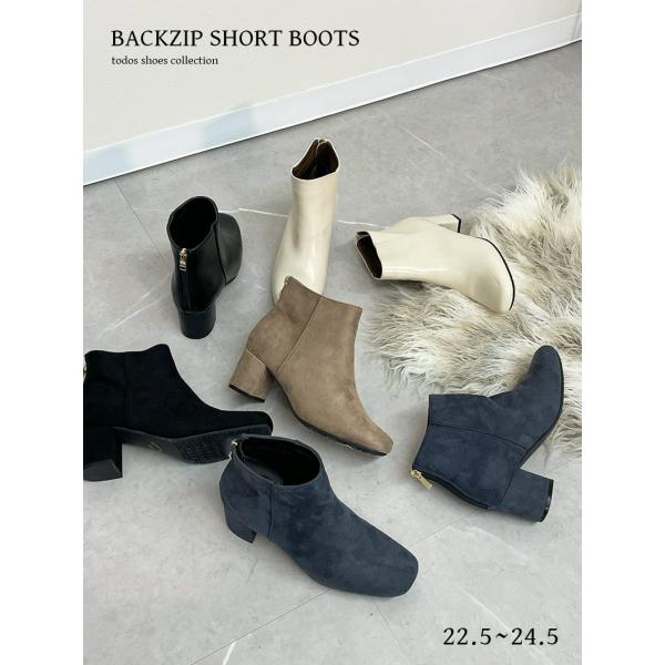 ブーツ レディース バックジップ スクエアトゥ ショートブーツ TODOS トドス TO-357  ...