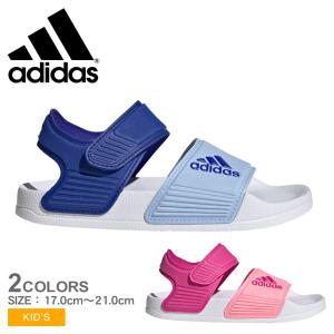 アディダス サンダル キッズ ジュニア 子供 アディレッタサンダル ADIDAS FW61 ブルー 青 ピンク ストラップ スポーティ 速乾 靴｜Z-CRAFT ヤフーショッピング店