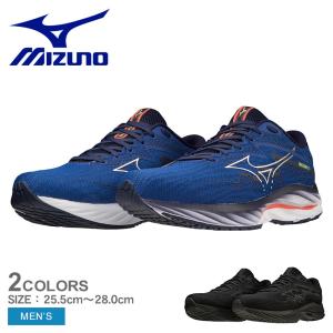 ミズノ ランニングシューズ メンズ ウエーブライダー 27SW MIZUNO J1GC2304 ブラック 黒 ブルー 青 シューズ スニーカー ジム 靴 父の日｜z-craft