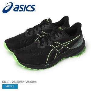 アシックス ランニングシューズ メンズ GT-1000 12 GTX ASICS 1011B684 ブラック 黒 靴 シューズ スニーカー ローカット 軽量 緑｜z-craft