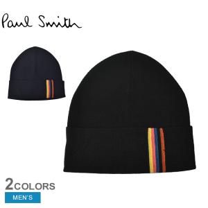 （ゆうパケット可） ポール スミス ニット帽 メンズ アーティスト ストライプ ビーニー PAUL SMITH M1A-383AL-M394 ネイビー 紺 ブラック 黒 ウエア 父の日｜z-craft