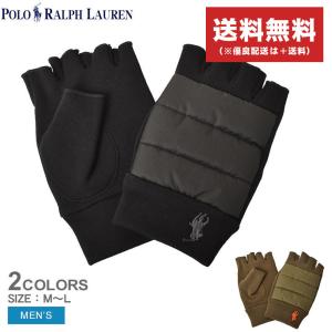 送料無料 ポロ ラルフローレン 手袋 メンズ フィンガーレス グローブ POLO RALPH LAUREN PG0145 黒 グリーン 緑 ブランド ギフト｜z-craft