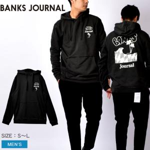 送料無料 バンクス ジャーナル パーカー メンズ CALYPSO PARKA FLEECE BANKS JOURNAL WSMV0018 黒 フーディ フード 長袖 父の日｜z-craft