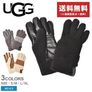 送料無料 アグ 手袋 メンズ シェルパ グローブ ダブル パーム パッチ UGG 21645 黒 ブラウン アイボリー グレー スマホ対応 防寒 父の日｜z-craft