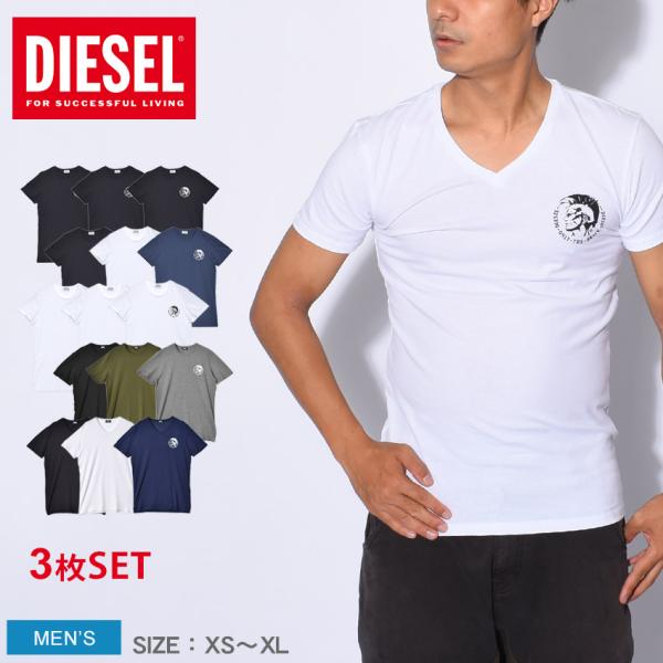 ディーゼル 3パック Tシャツ 半袖 メンズ UMTEE マイケル DIESEL 00SHGU 0T...