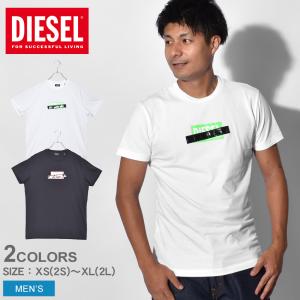 ディーゼル 半袖Tシャツ メンズ T-DIEGO-S7 DIESEL 00SEEB 0BASU ブラック 黒 ホワイト