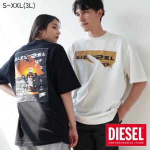 送料無料 ディーゼル 半袖Tシャツ メンズ T-WASH-POFF DIESEL A085260JYYF ブラック 黒 ホワイト 白 トップス 半袖 Tシャツ 重ね着 ロゴ 父の日｜z-craft