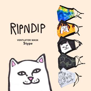 （ネコポス配送） RIPNDIP マスク メンズ VENTLATOR MASK リップンディップ RND4282 ブラック 黒 オレンジ おしゃれ PM2.5 ネコ 爆買