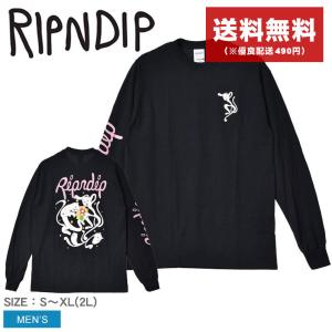 送料無料 リップンディップ 長袖Tシャツ メンズ THE MAGIC TOUCH LONG SLEEVE TEE RIPNDIP RND8050 ブランド 猫 父の日｜z-craft