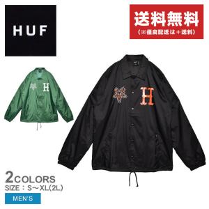 送料無料 ハフ ジャケット メンズ SPLIT COACHES JACKET HUF JK00385 緑 長袖 ロングスリーブ 羽織 父の日｜z-craft