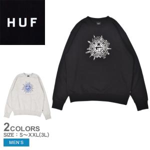 ハフ スウェット メンズ INTERNATIONALLY KNOWN CREWNECK HUF PF00600 ブラック 黒 グレー ウエア ウェア トップス プリント 父の日｜z-craft