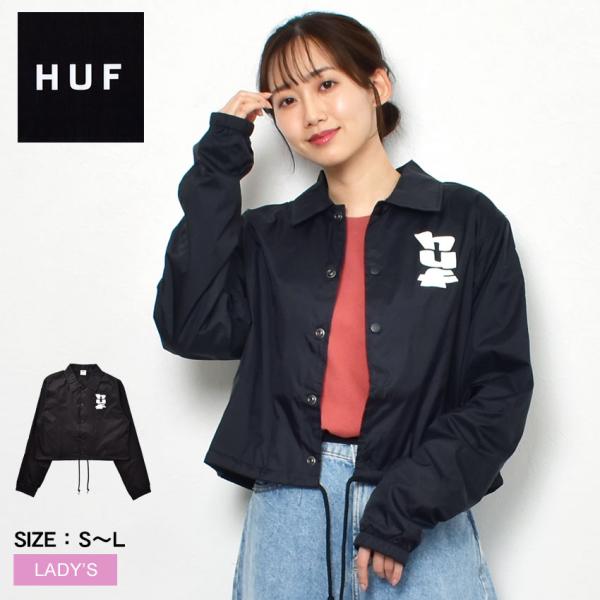 ハフ コーチジャケット レディース メガブラスト クロップ コーチ ジャケット HUF WJK002...