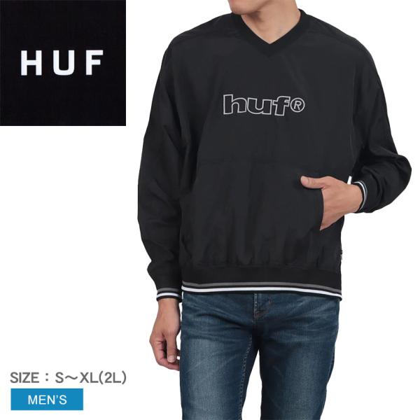 ハフ 長袖Tシャツ メンズ 89 プルオーバー ウインドシャツ HUF JK00508 ブラック 黒...