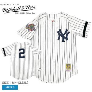 ミッチェル＆ネス ユニフォームシャツ メンズ デレク・ジーター オーセンティックジャージ MITCHELL＆NESS ホワイト 白 ネイビー