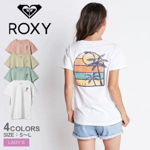 （ゆうパケット送料無料） ロキシー 半袖Tシャツ レディース SUNSET PALM バックプリント Tシャツ ROXY RST221109 ホワイト ピンク べージュ ブルー 半袖｜z-craft