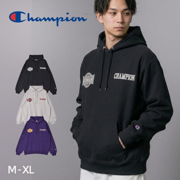 チャンピオン フーディ メンズ フーデッドスウェットシャツ CHAMPION C3-A108 グレー...