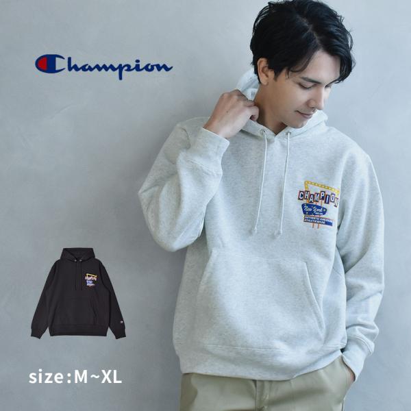 チャンピオン フーディ メンズ フーデッドスウェットシャツ CHAMPION C3-A104 グレー...