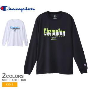 チャンピオン 長袖Tシャツ キッズ ジュニア 子供 ミニ ロングスリーブTシャツ CHAMPION CK-CB416 ホワイト 白 ブラック 黒 長袖