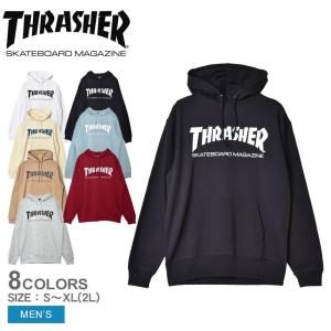 スラッシャー パーカー メンズ MAG LOGO プルオーバーパーカー THRASHER TH8501PL  ベージュ ロゴ 長袖｜z-craft