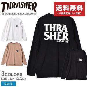 送料無料 スラッシャー プルオーバー メンズ ANTI LOGO BRUSHED FABRIC CREW THRASHER TH5200  ベージュ ロゴ｜z-craft