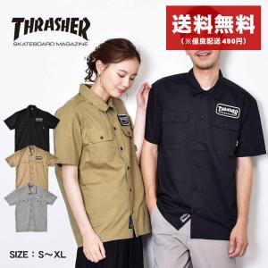 送料無料 スラッシャー 半袖シャツ メンズ MAG S/S WORK SHIRT THRASHER TH5198 黒 半袖 ブランド｜z-craft