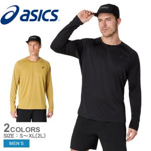 アシックス 長袖シャツ メンズ ACTIBREEZE ジャカード長袖シャツ ASICS 2031F120 ブラック 黒 イエロー ウェア トップス ロゴ